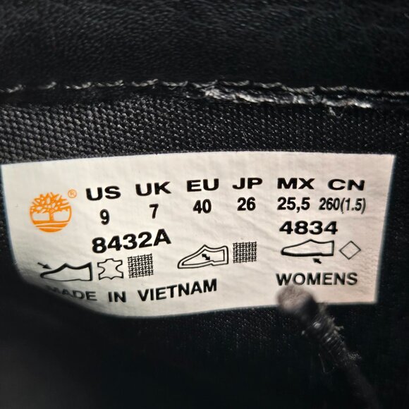 Timberland Chunky Block Heel Booties Sz 9 Leather Lace Up Hiker Heeled Boots - Picture 11 of 13